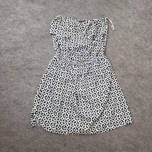 Speed Control Dress Womens M Medium White Aline Strapless Short Geometric Casual